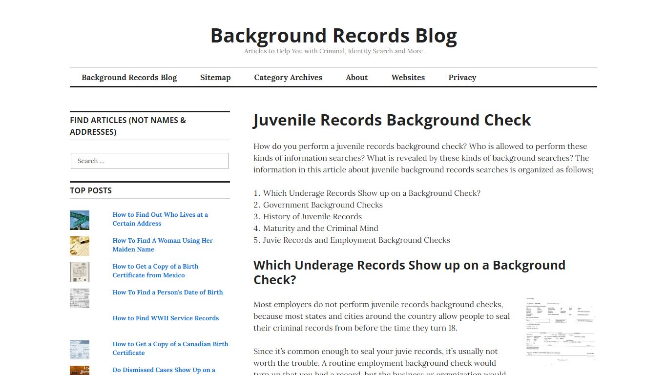 Juvenile Records Background Check | Background Records Blog
